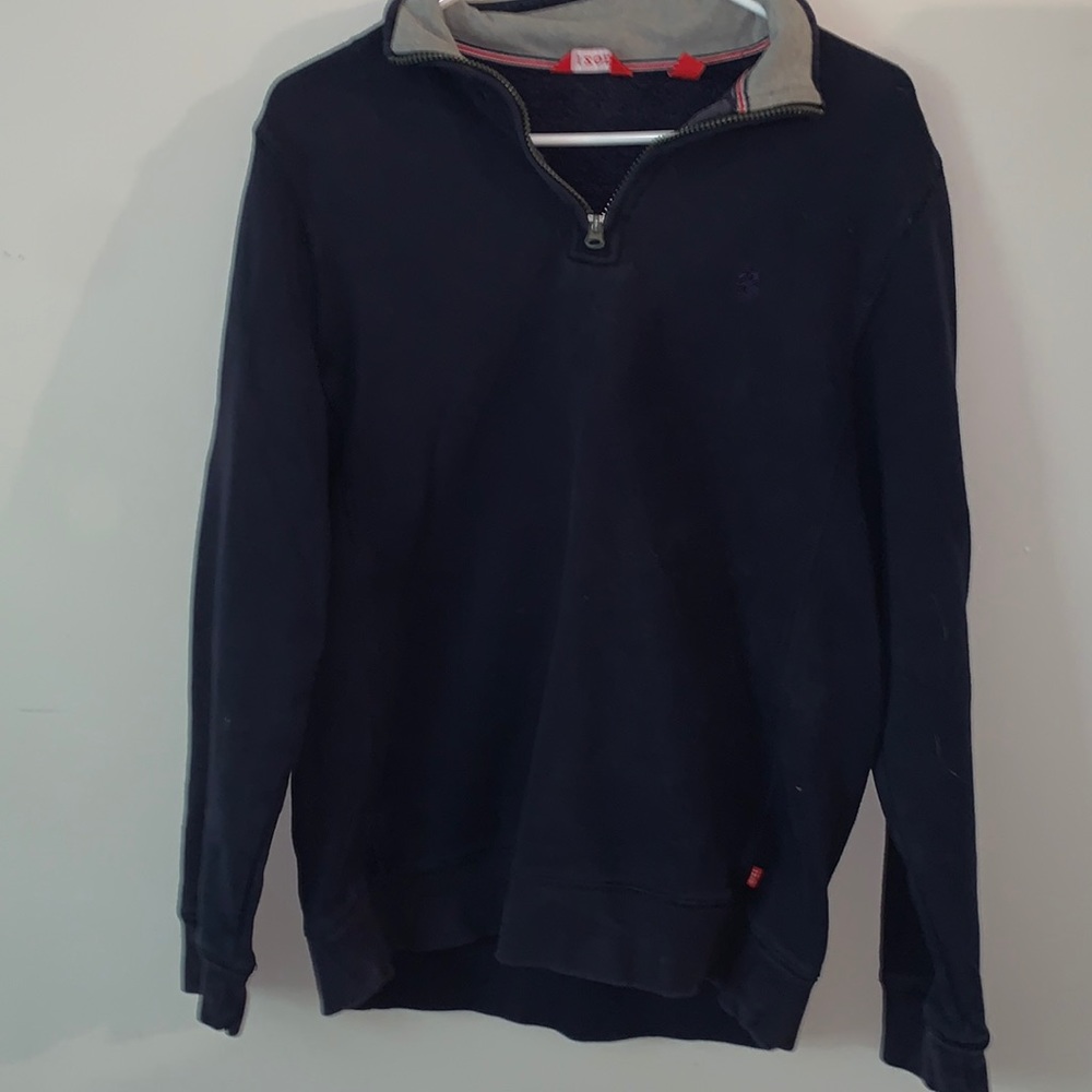 Navy pullover zip up